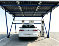 HBGenix X-03 Système solaire pour carport de caravane à structure en acier, design moderne, installation facile, durée de vie de 20 à 25 ans, ouvert