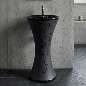 Modern Hotel Ceramic Bathroom Sink Pedestal Wash Basin Luxury White Color Freestanding Stand - Product Image 3