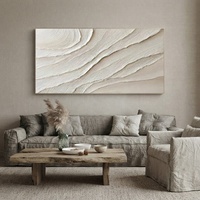 Peinture murale texturée à la main 60x120cm, art mural minimaliste, peinture à l'huile sur toile, paysage marin en relief, encadrée, décoration intérieure