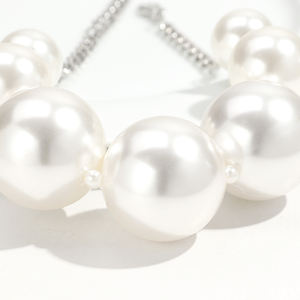 Collar de Joyería Nupcial de Moda <span class=keywords><strong>2026</strong></span>, Joyería Romántica para Bodas, Collar Exagerado de Perlas Blancas ABS para Mujer - Product Image 6