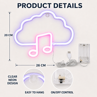 Letrero Luminoso LED de Nube de Plástico Decorativo Moderno Personalizado, con Clasificación IP67, Decoración de Pared AC, Luz Blanca Cálida de 3000K, Alimentado por USB para Dormitorio