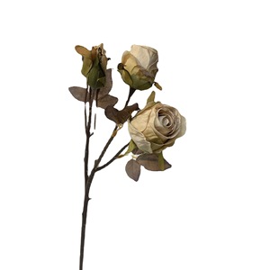 Fleurs Artificielles 4 Têtes Rose <span class=keywords><strong>Marie</strong></span>, Style Rétro Européen, Couleurs Luxe Léger, Bords Brûlés, Décoration Nordique pour Table à Manger et Salon - Product Image 5