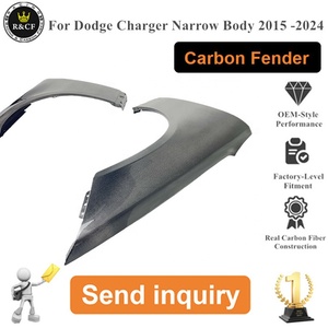 Garde-boue avant en fibre de carbone de style OEM neuf pour Dodge Charger carrosserie étroite 2015-2024 - Product Image 3