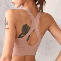 Bretelles croisées beauté dos grande taille sans fil Sujetador Deportivo Fitness Gym Yoga soutien-gorge avant fermeture éclair soutien-gorge de sport pour femmes
