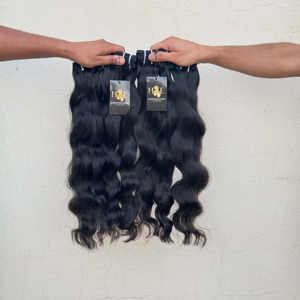 Paquetes de cabello liso ondulado de templo indio crudo puro 613 paquete de tejido de cabello rubio recto estilo de onda Natural sin procesar - Product Image 2