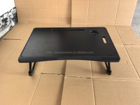 P2 FSC Vente en gros Bureau portable pliable et convertible en bois naturel noir avec tiroir et fente intégrée pour tablette