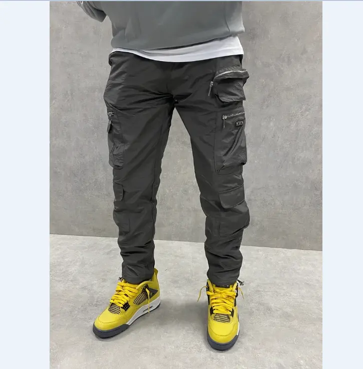 Customize Men Woven Cargo Slim Fit Combat Pant with stretch nylon spandex fabric
