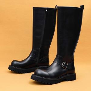 Nouvelles Bottes Montantes en Cuir Véritable 2025 pour Hommes, Lavables, Fabriquées à la Main par Goodyear, Style Rétro Tendance Amekaki - Product Image 2