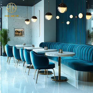 Tavolo Rotondo in Marmo per Caffetteria, Set di Tavoli e Sedie per Ristorante, Divano e Panca per Angolo Bar - Product Image 1