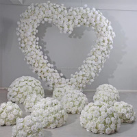 Arche de fond pour mariage personnalisé A97, décor floral, support en forme de cœur, rose rouge artificielle, arches en forme de cœur pour proposition