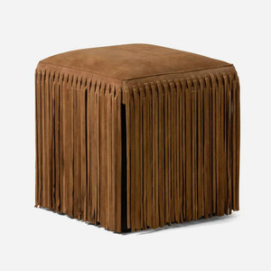 Tabouret ergonomique réglable en suède avec franges carrées, design élégant <span class=keywords><strong>et</strong></span> confortable, pour chambre à coucher, table de toilette ou <span class=keywords><strong>console</strong></span> - Product Image 4