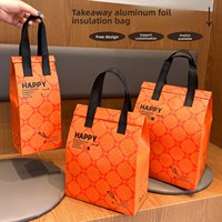 Sac isotherme jetable pour thé au lait, en non-tissé avec feuille d'aluminium, impression de logo personnalisé pour la livraison de repas en restaurant