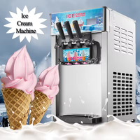 Machine à Glace Molle Automatique Commerciale Trois Parfums, Compresseur Moteur Puissant pour Restaurants