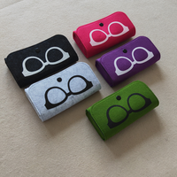 Étuis à lunettes populaires, simples, de haute qualité, en feutre polyester, grande capacité, portables, vente directe usine, sac coloré