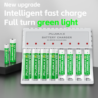 Chargeur rapide intelligent PUJIMAX avec indicateur de charge LED, chargeur de batterie rechargeable pour batterie au nickel-métal hydride 1,2 V Ni-mh