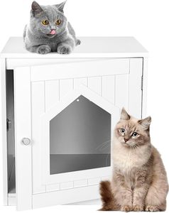 Caja de arena oculta blanca con ventilación, moderna, apta para las cuatro estaciones, ideal para casas de madera de tamaño mediano. - Product Image 2