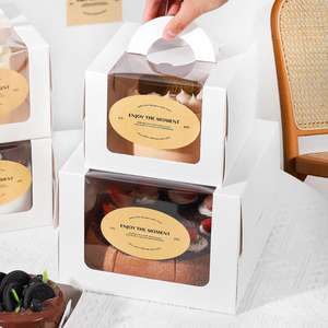 Cajas de Cartón para Pasteles con Ventana Transparente Recicladas JY-151, Personalizadas al por Mayor, Aptas para Alimentos, Embalaje para Pasteles de Cumpleaños, Impresión Personalizada - Product Image 5