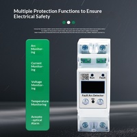 Détecteur d'arc électrique de type rail avec surveillance de tension d'arc, affichage LCD, alarme réinitialisable, communication RS485, 220V, certifié CE