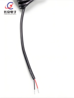 Kabel Harness Konektor SM Male 2 Pin, Kabel Ekstensi Daya LED 2 Inti Merah Hitam dengan Ujung Berlapis Timah