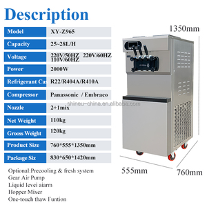 2025 XY-Z965 3 hương vị nón thương mại Softy mượt Kem phục vụ sữa chua bán hàng tự động mềm Icecream Giá máy làm - Product Image 5