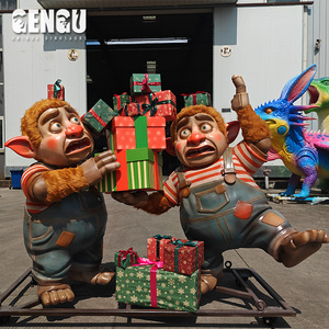 Estatua <span class=keywords><strong>de</strong></span> Gnomo Nórdico Gigante <span class=keywords><strong>de</strong></span> Fibra <span class=keywords><strong>de</strong></span> Vidrio Personalizada, Figura con Regalo, Decoración Navideña Resistente a la Intemperie para Exteriores - Product Image 2