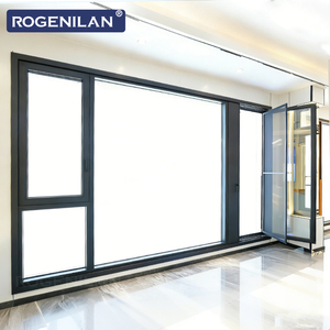 Fenêtre à battant extérieure Rogenilan sur mesure en aluminium étanche à double vitrage trempé avec moustiquaire - Product Image 5