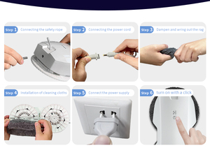 Robot <span class=keywords><strong>lave</strong></span>-vitres Fmart T8 <span class=keywords><strong>Pro</strong></span> avec diffusion vocale en 10 langues, certifié BIS, pour usage domestique - Product Image 5