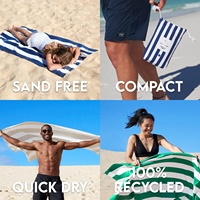 Good Quality Super Absorbent Quick Drying Sand Free Recycled Microfiber Stripe Beach Towel
