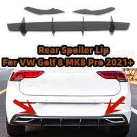 Diffuseur de pare-chocs arrière ABS séparateur latéral lèvre de becquet pour Volkswagen VW Golf 8 MK8 Pro 2021 + Kit carrosserie gardes accessoires de voiture
