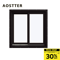 Ventanas y Puertas de Perfil de Doble Acristalamiento Resistentes a Huracanes, Ventana Corredera de Aluminio con Vidrio