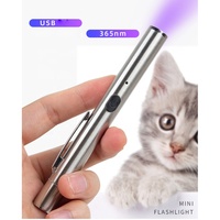 Lampe torche UV portable QXMOVING 3W Mini 365nm, lampe de poche LED ultraviolette rechargeable par USB, corps en acier inoxydable