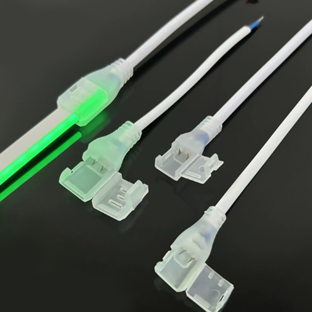 110V 220V LED Strip Light Accessories 6x12mm Flexible Wire with Fixed Plastic Buckle 2 Pin Connector Copper Contact ABS Housing
