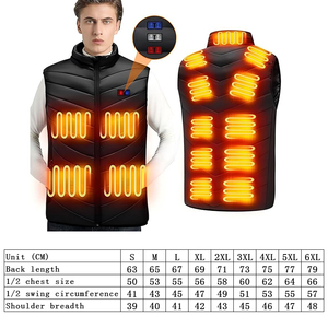 Chaqueta calefactora de 15 zonas alimentada por batería USB para mujeres y hombres, <span class=keywords><strong>chaleco</strong></span> calefactable eléctrico de invierno negro - Product Image 6