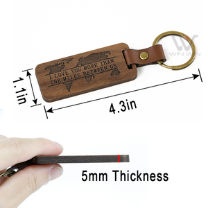 Regalo di lettere portachiavi in legno di Acacia personalizzabile vuoto creativo per madre e padre - Product Image 4
