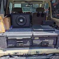 Kits d'intérieur arrière tout-terrain 4x4 personnalisés, boîte à outils à double tiroir pour camion, système de rangement pour SUV, métal robuste