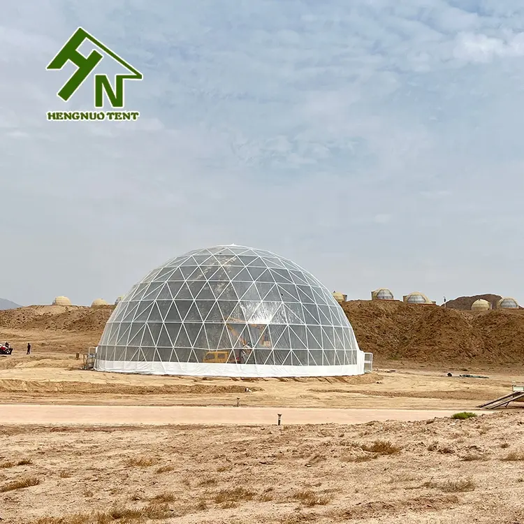 Tenda bianca e chiara del grande diametro 30m della fiera commerciale della tenda della Geo cupola della casa del banchetto di nozze rotonda per l'esportazione