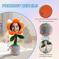 Jouet de danse de tournesol personnalisé avec visage amusant jouet en coton en peluche personnalisé pour anniversaire Festival danse fleur idée cadeau