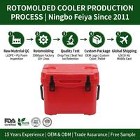 Glacière rotomoulée 17QT avec compartiment à glace intégré dans le couvercle, légère, capacité de 24 canettes, avec poignée en acier pour le camping