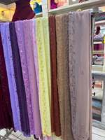 Foulards et hijabs ethniques musulmans respirants en dentelle, bandanas de Malaisie, nouveau style personnalisé, broderie perlée, couleur unie, islamique