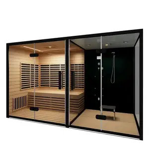 Sauna personalizado de lujo, combinación de ducha al aire libre, combinación de ducha personalizada, sala de sauna de alta gama