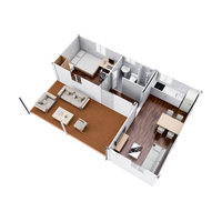 Villa préfabriquée de luxe en conteneur avec patio couvert à ossature métallique, unité d'habitation complète, OEM pour complexes hôteliers et glamping, direct usine