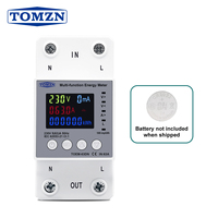 Medidor de Energía Multitarifa TOMZN con Dispositivo de Protección de Fuga de Corriente y Voltaje Ajustable 2P AC110V 230V 1-63A con Memoria y Prepago