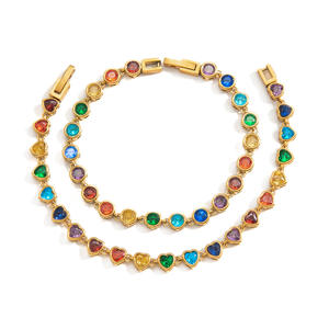 Pulsera de Verano 2026, Nueva Llegada, para Mujer, Chapada en Oro de 18k PVD, Acero Inoxidable Antideslustre, con Corazón de Circonio, Diseño de Cadena - Product Image 4