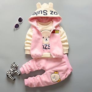 <strong>Baby</strong> Plush Sweater 3-Piece Set 0-5 Year <strong>Old</strong> New Children'<strong>s</strong> Autumn Winter Boys and Girls Outdoor Clothing - Product Image 6