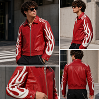 Blouson de motard en cuir personnalisé pour homme, imperméable, coupe-vent, style décontracté chic, avec broderie chenille à motif lettres, OEM, grandes tailles, vente en gros