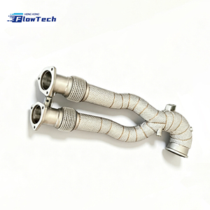 ท่อลงเทอร์โบ High Flow Racing สำหรับ Audi RS3 8V TTRS 8S 2.5T EA855 ผลิตจากสแตนเลส T304 พร้อมแผ่นกันความร้อน สำหรับอัพเกรดระบบไอเสีย - Product Image 4
