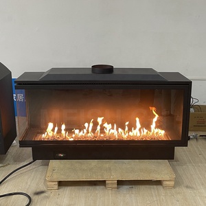 <span class=keywords><strong>Chimenea</strong></span> <span class=keywords><strong>de</strong></span> <span class=keywords><strong>Gas</strong></span> Moderna MEISU.CH <span class=keywords><strong>de</strong></span> Doble Cara Transparente con Piedra Volcánica, Tubo Empotrado en Muebles - Product Image 5