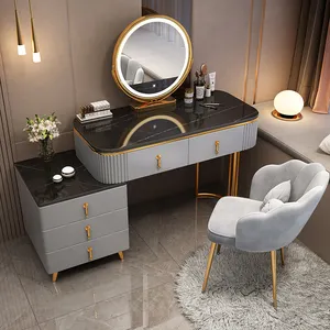 Modern Bedroom Solid Wood Modern Storage Cabinet Multi-functional Smart Cabinet With Light Girls Luxury Dressing Table