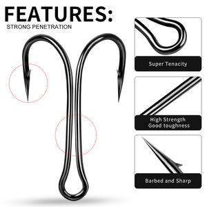 Anzuelo para Señuelos No. Anzuelos Explosivos de Acero con Alto Contenido de Carbono (18 Unidades) para Pesca en Agua Salada y Ríos, Suministros de Pesca al por Mayor - Product Image 5