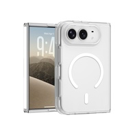 Étui magnétique transparent pour iPhone Duo, téléphone pliable, coque antichoc en PC et TPU en deux parties, vente en gros, logo personnalisé OEM